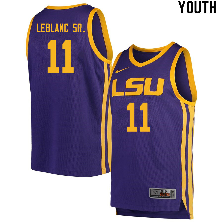 Youth #11 Josh LeBlanc Sr. LSU Tigers College Basketball Jerseys Sale-Retro